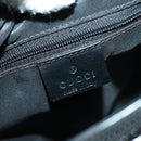 GUCCI GG Canvas Bamboo Hand Bag Nylon Black Silver 002 1016 Auth 154450-18