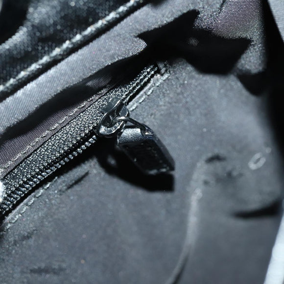 GUCCI GG Canvas Bamboo Hand Bag Nylon Black Silver 002 1016 Auth 154450