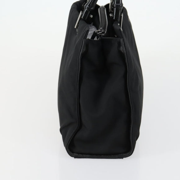 GUCCI GG Canvas Bamboo Hand Bag Nylon Black Silver 002 1016 Auth 154450