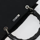 GUCCI GG Canvas Bamboo Hand Bag Nylon Black Silver 002 1016 Auth 154450-6
