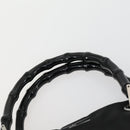 GUCCI GG Canvas Bamboo Hand Bag Nylon Black Silver 002 1016 Auth 154450-8