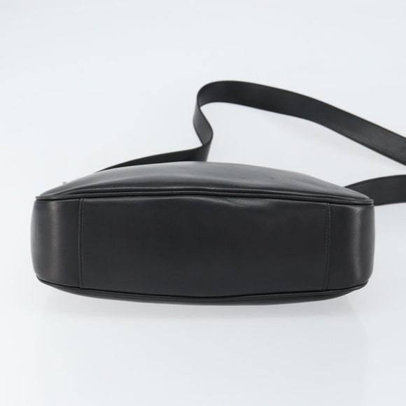 GUCCI Bamboo Shoulder Bag Leather 2way Black Silver 001 1638 Auth 154451