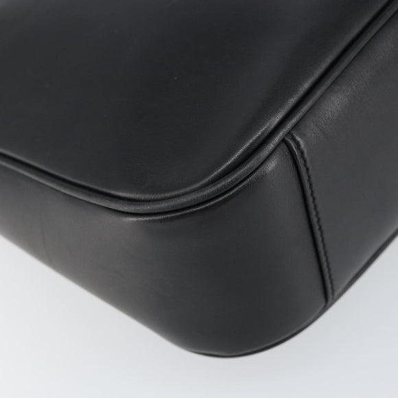 GUCCI Bamboo Shoulder Bag Leather 2way Black Silver 001 1638 Auth 154451