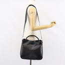 GUCCI Bamboo Shoulder Bag Leather 2way Black Silver 001 1638 Auth 154451-23