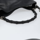 GUCCI Bamboo Shoulder Bag Leather 2way Black Silver 001 1638 Auth 154451-7