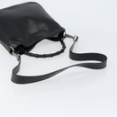 GUCCI Bamboo Shoulder Bag Leather 2way Black Silver 001 1638 Auth 154451-9
