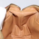 CELINE Macadam Canvas Pouch PVC Leather Brown Gold Auth 154456-17