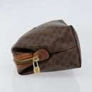 CELINE Macadam Canvas Pouch PVC Leather Brown Gold Auth 154456-5