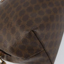 CELINE Macadam Canvas Pouch PVC Leather Brown Gold Auth 154456-9