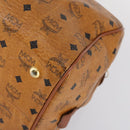MCM Logogram Vicetos Boston Bag PVC Leather Brown Gold Auth 154457-10