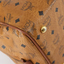 MCM Logogram Vicetos Boston Bag PVC Leather Brown Gold Auth 154457-13
