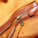 MCM Logogram Vicetos Boston Bag PVC Leather Brown Gold Auth 154457-19