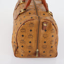MCM Logogram Vicetos Boston Bag PVC Leather Brown Gold Auth 154457-5