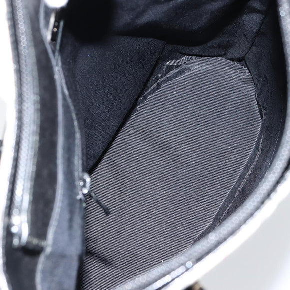 BURBERRY Nova Check Hand Bag Canvas Beige Silver Auth 154458