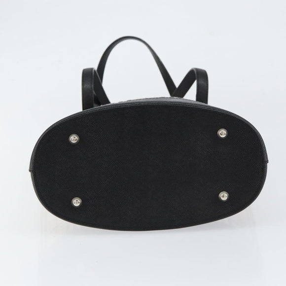 BURBERRY Nova Check Hand Bag Canvas Beige Silver Auth 154458