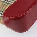 BURBERRY Nova Check Hand Bag Canvas Beige Gold Auth 154459-13