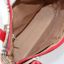 BURBERRY Nova Check Hand Bag Canvas Beige Gold Auth 154459-16