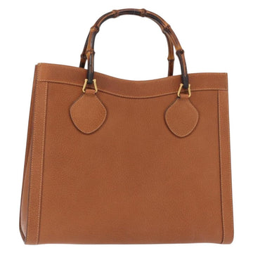 GUCCI Bamboo Hand Bag Leather Brown Gold 002 1186 0260 Auth 154460
