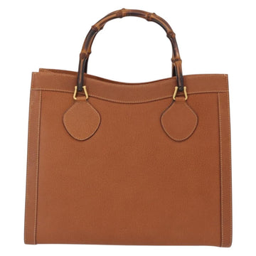 GUCCI Bamboo Hand Bag Leather Brown Gold 002 1186 0260 Auth 154460 - 0