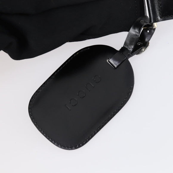 GUCCI Shoulder Bag Canvas Black Silver Auth 154461