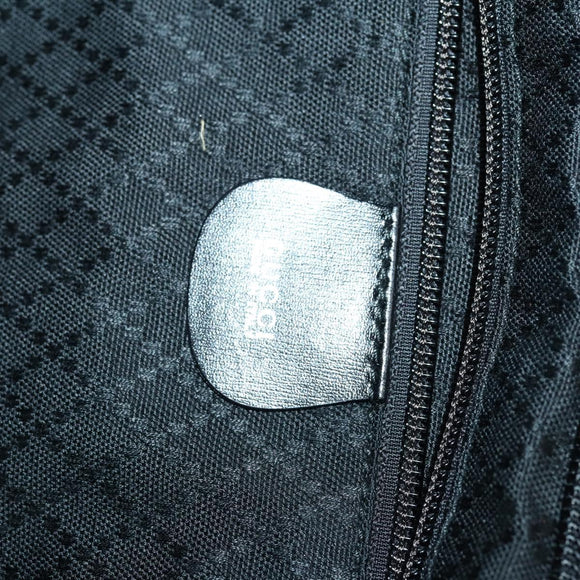 GUCCI Shoulder Bag Canvas Black Silver Auth 154461