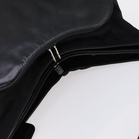 GUCCI Shoulder Bag Canvas Black Silver Auth 154461