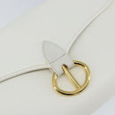 Christian Dior Shoulder Bag Leather White Gold Auth 154462-17