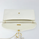 Christian Dior Shoulder Bag Leather White Gold Auth 154462-10