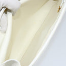 Christian Dior Shoulder Bag Leather White Gold Auth 154462-12