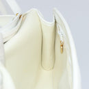 Christian Dior Shoulder Bag Leather White Gold Auth 154462-18