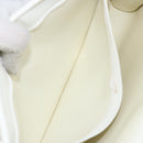 Christian Dior Shoulder Bag Leather White Gold Auth 154462-20