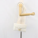 Christian Dior Shoulder Bag Leather White Gold Auth 154462-21