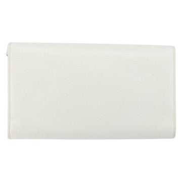 Christian Dior Shoulder Bag Leather White Gold Auth 154462 - 0