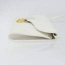 Christian Dior Shoulder Bag Leather White Gold Auth 154462-3