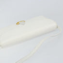 Christian Dior Shoulder Bag Leather White Gold Auth 154462-6