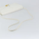 Christian Dior Shoulder Bag Leather White Gold Auth 154462-7