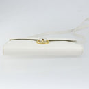 Christian Dior Shoulder Bag Leather White Gold Auth 154462-5