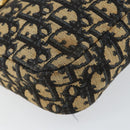 Christian Dior Trotter Canvas Shoulder Bag Navy Gold Auth 154463-14