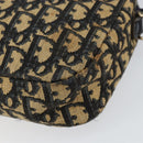 Christian Dior Trotter Canvas Shoulder Bag Navy Gold Auth 154463-15