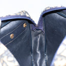 Christian Dior Trotter Canvas Shoulder Bag Navy Gold Auth 154463-19