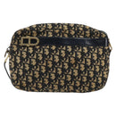 Christian Dior Trotter Canvas Shoulder Bag Navy Gold Auth 154463-13