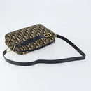 Christian Dior Trotter Canvas Shoulder Bag Navy Gold Auth 154463-7