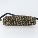 Christian Dior Trotter Canvas Shoulder Bag Navy Gold Auth 154463-5