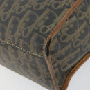 Christian Dior Trotter Canvas Hand Bag PVC Khaki Gold Auth 154464-9