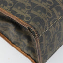 Christian Dior Trotter Canvas Hand Bag PVC Khaki Gold Auth 154464-14