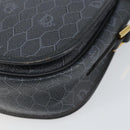 Christian Dior Honeycomb Canvas Shoulder Bag PVC Black Gold Auth 154465-10