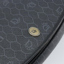 Christian Dior Honeycomb Canvas Shoulder Bag PVC Black Gold Auth 154465-14