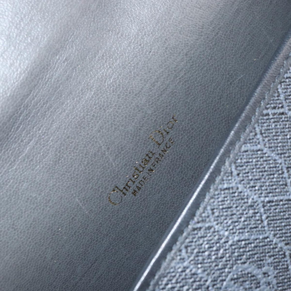 Christian Dior Honeycomb Canvas Shoulder Bag PVC Black Gold Auth 154465