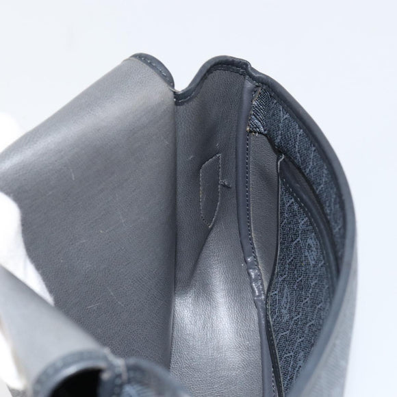 Christian Dior Honeycomb Canvas Shoulder Bag PVC Black Gold Auth 154465