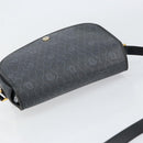 Christian Dior Honeycomb Canvas Shoulder Bag PVC Black Gold Auth 154465-6